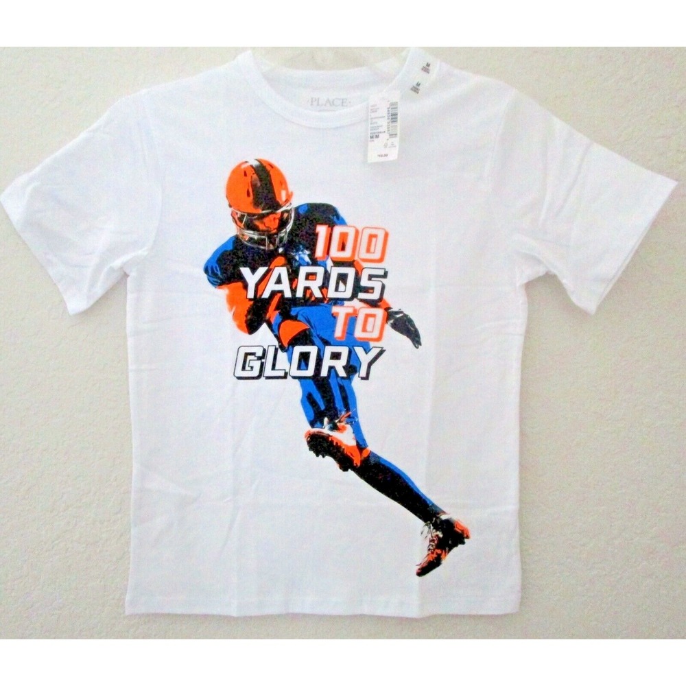 The Children's Place Boys M (7/8)  Football Sport T-Shirt 100 Yards to Glory NEW